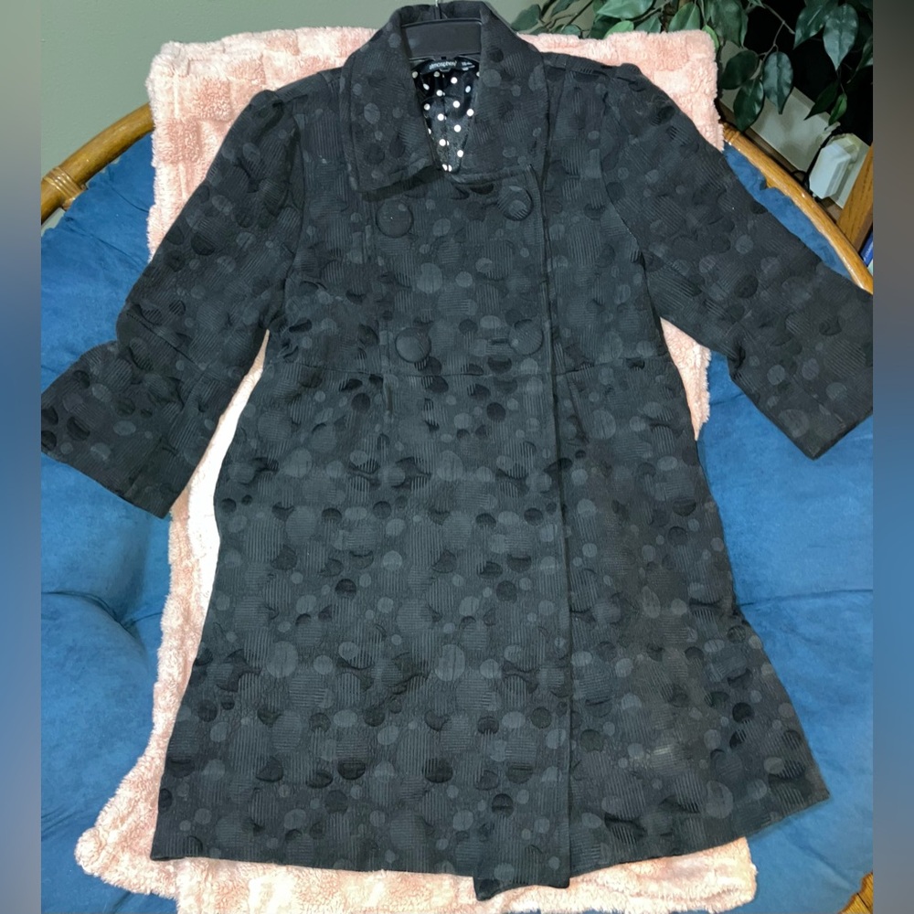Atmosphere Black Polka Dot Coat